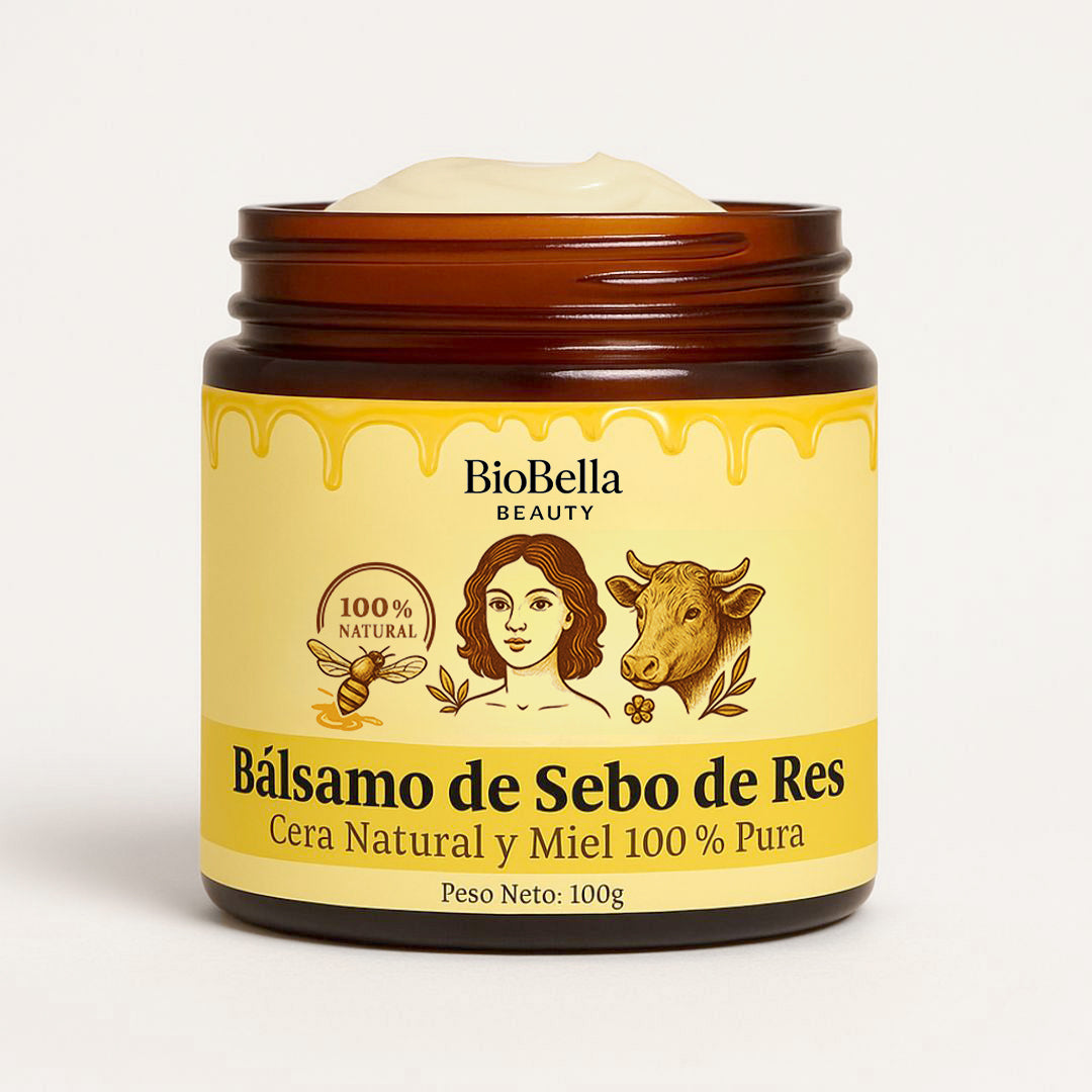 Bálsamo de Sebo de Res con Cera Natural y Miel 100% Pura